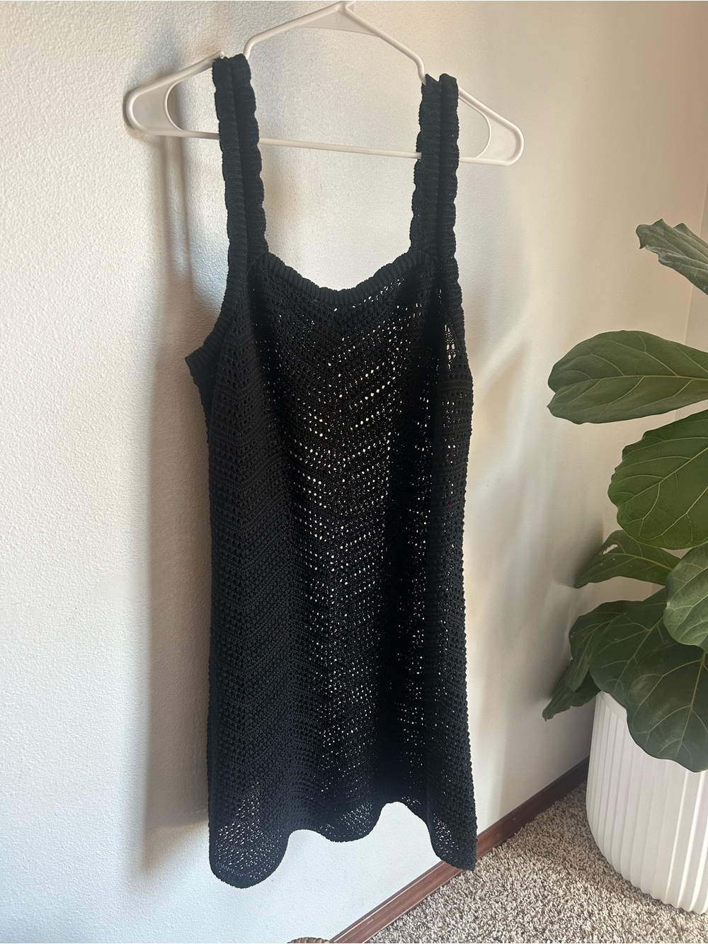 a new day Black Crochet Swim Coverup Dress - Picture 1 of 3